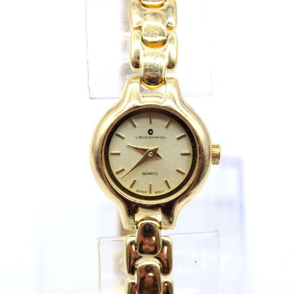 Vintage J.B Champion Watch Womens Gold Tone Stainless Steel Classic Gold Dial - Picture 3 of 8